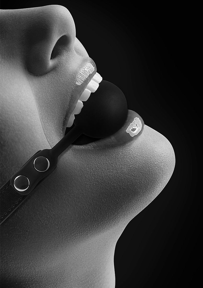 Shots Silicone Ball Gag with Adjustable Bonded Leather Straps - Bondage Gags and Bits