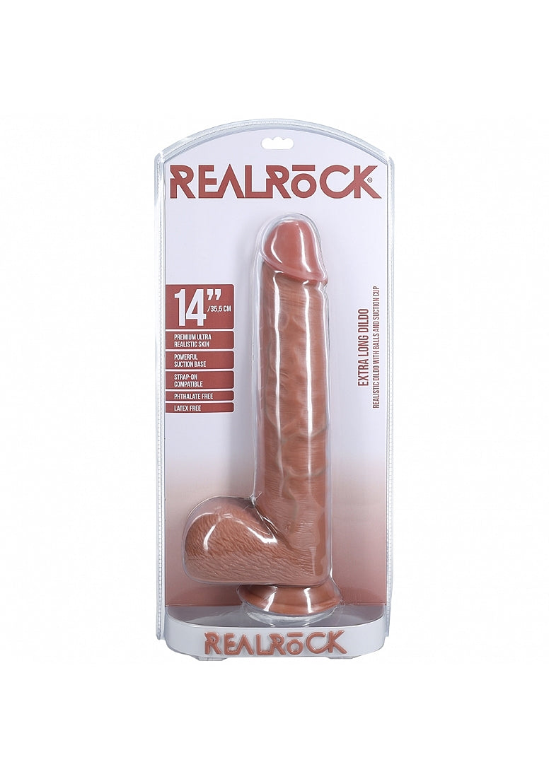Realrock Extra Large Straight D/ildo with Balls 35.5cm Realistic Dildos