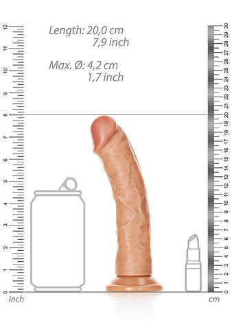 Realrock Curved Realistic Dildo with Suction Cup 18 cm - Realistic Dildos