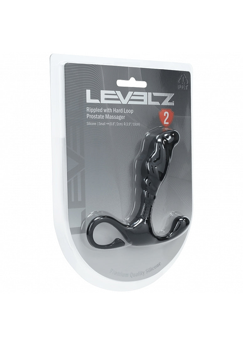 Shots LEVELZ Rippled with Hard Loop Prostate Massager Black Prostate Toys