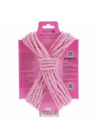 OUCH! Silky Smooth Nylon Bondage Rope 10m - Cuffs And Restraints