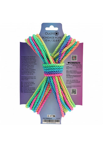 OUCH! Silky Smooth Nylon Bondage Rope 10m - Cuffs And Restraints