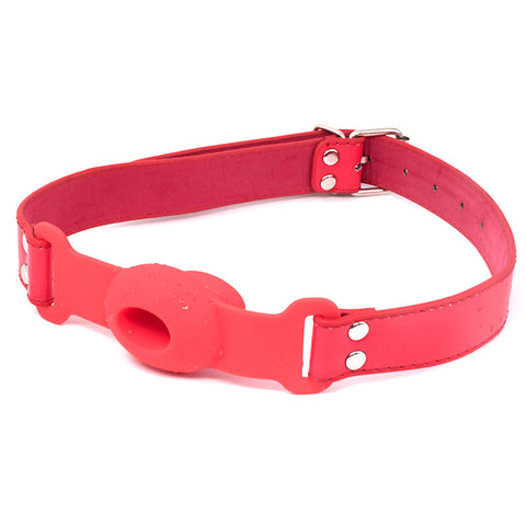 Silicone Ball Gag With Drool Hole - Bondage Gags and Bits