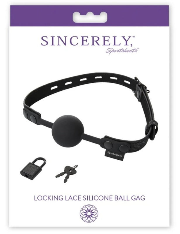 Sincerely Locking Lace BDSM Play Silicone Ball Gag Bondage Gags and Bits