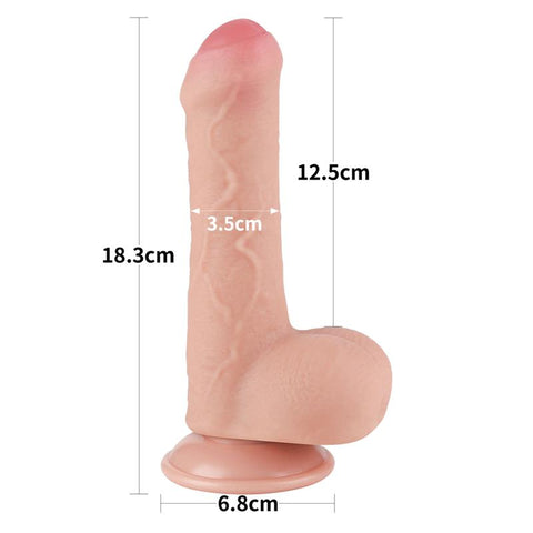 7 Inch Sliding Skin Dual Layer Realistic Dong by Lovetoy