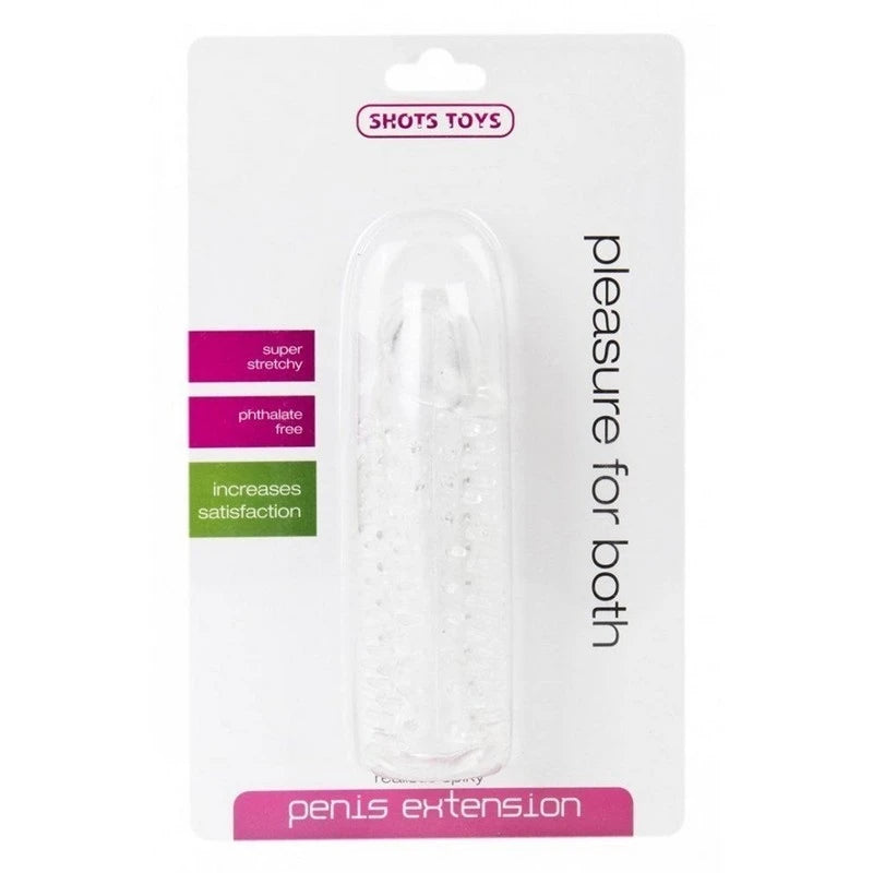 Shots Toys Realistic Spikey Penis Extension Transparent Pumps, Extenders and Sleeves