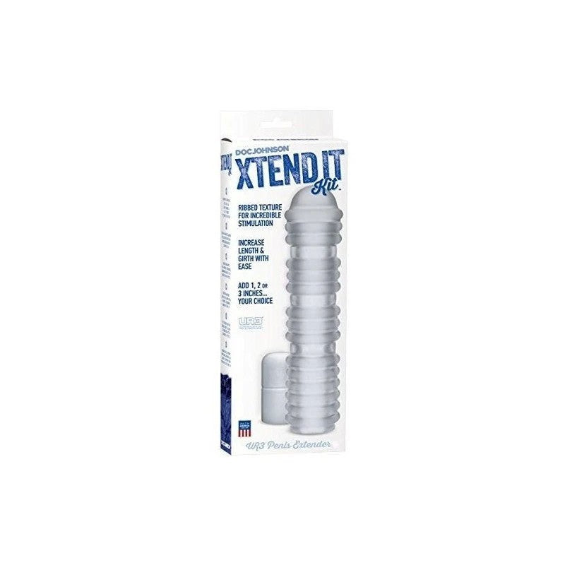 Doc Johnson Xtend It Ribbed Frost Penis Extender Kit Pumps, Extenders and Sleeves
