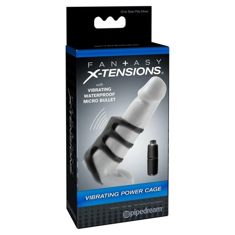 Fantasy X-Tensions Vibrating Power Mens Cock Cage - Pumps, Extenders and Sleeves