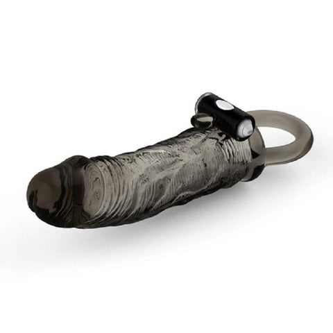 Black Warrior Veiny Vibrating Penis Sleeve - Pumps, Extenders and Sleeves
