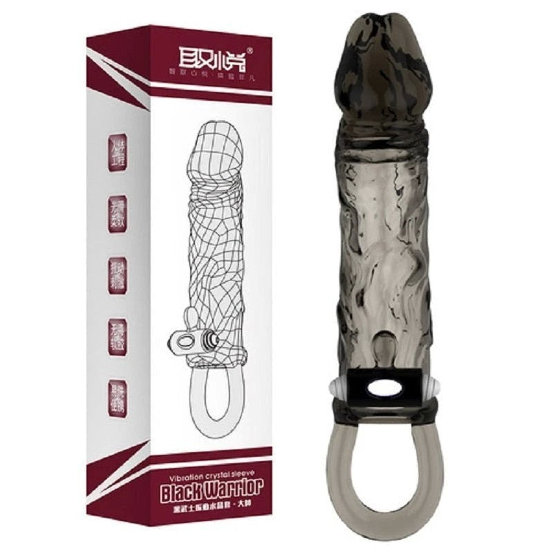 Black Warrior Thick Head Vibrating Penis Sleeve Pumps, Extenders and Sleeves