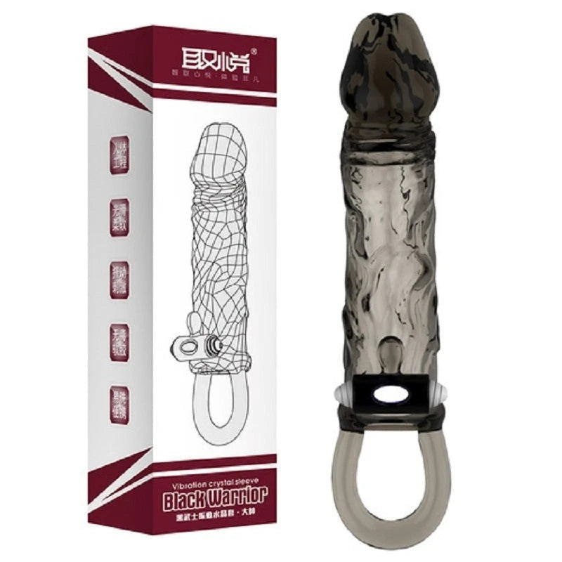 Black Warrior Thick Head Vibrating Penis Sleeve Pumps, Extenders and Sleeves