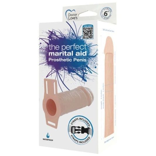 Doctor Loves Perfect Marital Aid Prosthetic Penis 6 in Super Pumps, Extenders and Sleeves