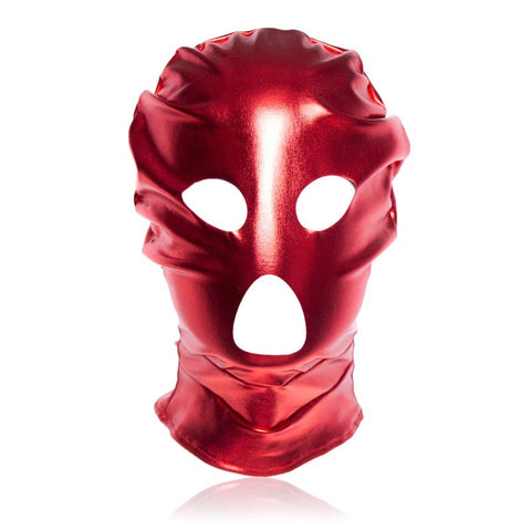 BDStyle Patent Leather BDSM Hood with Open Mouth and Eyes - Bondage Hoods