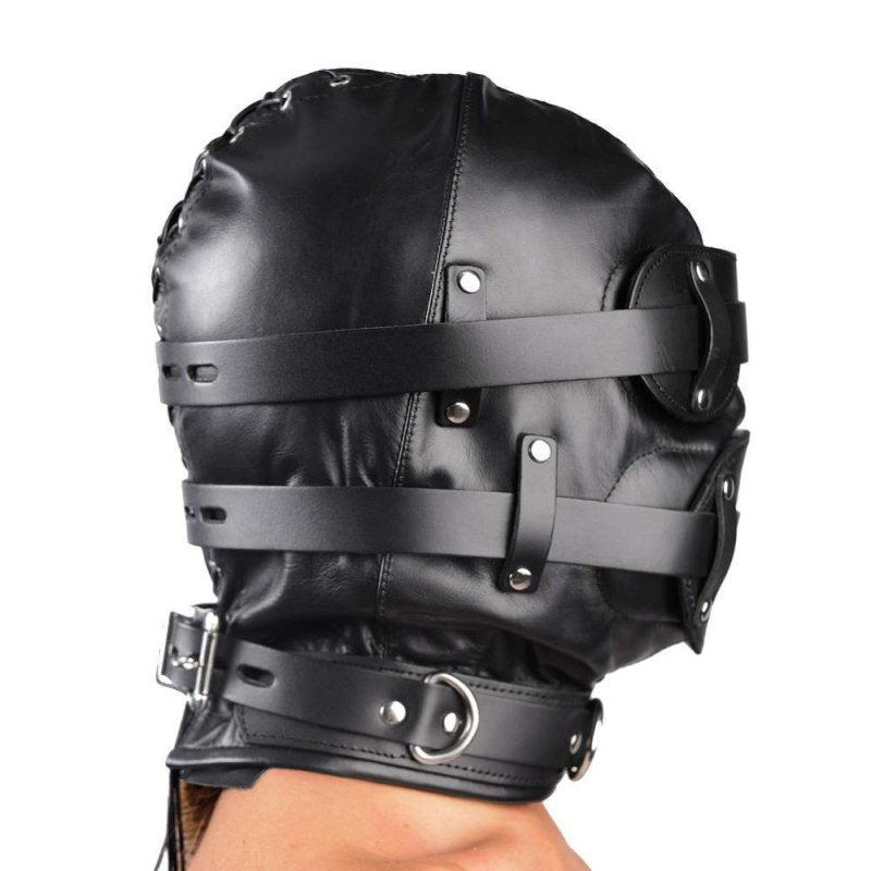 Bug-Eyed Lockdown Hood With Penis Gag by BDStyle - Bondage Hoods
