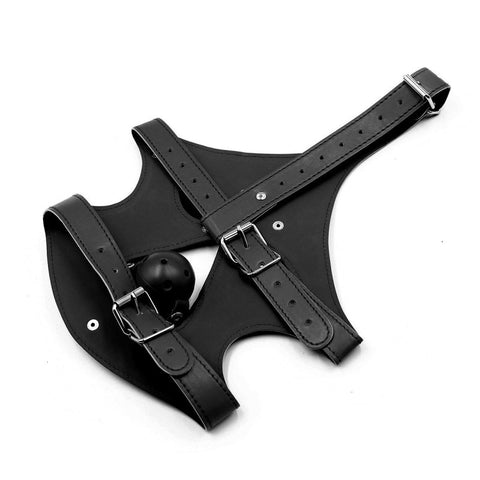 BDStyle Gimp Hood With Removable Eye Pad And Mouth Pad Black - Bondage Hoods