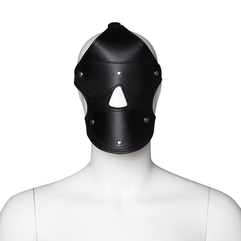 BDStyle Gimp Hood With Removable Eye Pad And Mouth Pad Black Bondage Hoods