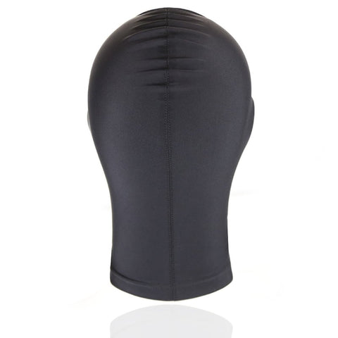 BDStyle BDSM Play Spandex Hood With Padded Blindfold Large Black - Bondage Hoods