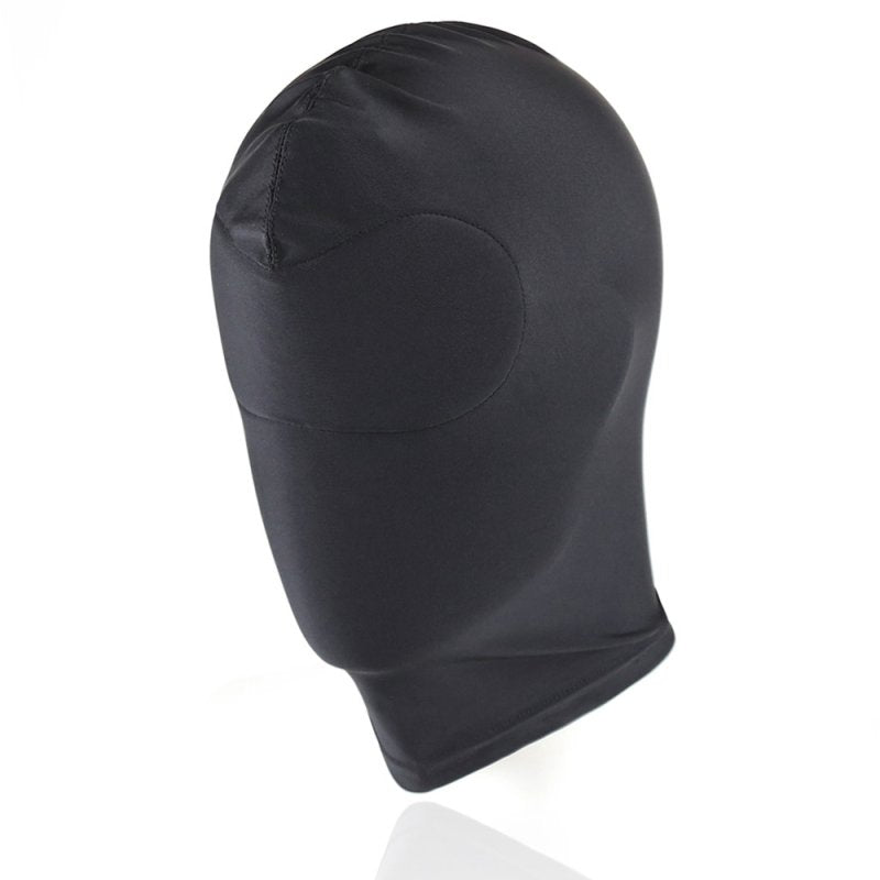 BDStyle BDSM Play Spandex Hood With Padded Blindfold Large Black Bondage Hoods