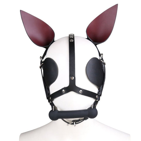 BDStyle Real Leather Dog Hoods With Bit Gag - Bondage Hoods
