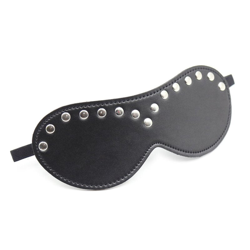 BDStyle Leather Blindfold Silver Stud Blindfolds And Masks