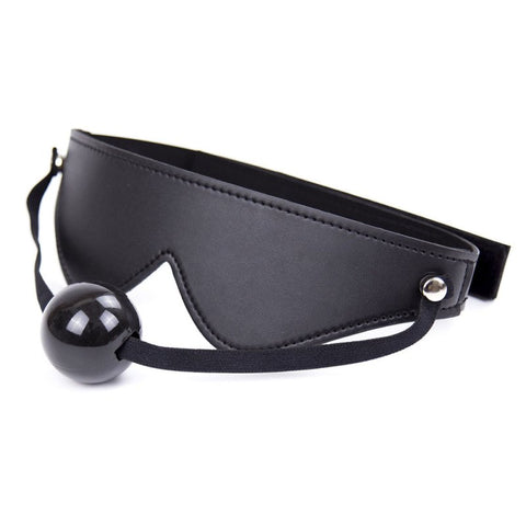 BDStyle Velcro Strap Blindfold With Ball Gag - Blindfolds And Masks