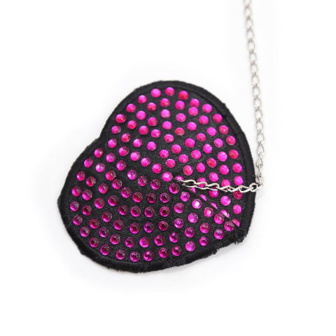 Encrusted Heart Shaped Nipple Pasties - Fancy Dress Ups