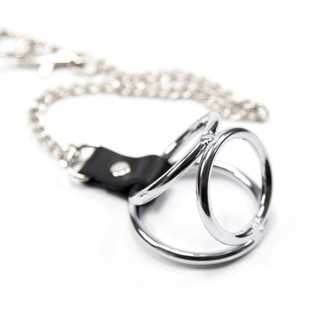 BDStyle Adjustable Nipple Clamps With Cock Ring - Steel Cock Rings
