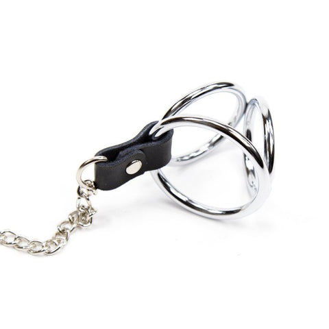 BDStyle Adjustable Nipple Clamps With Cock Ring - Steel Cock Rings