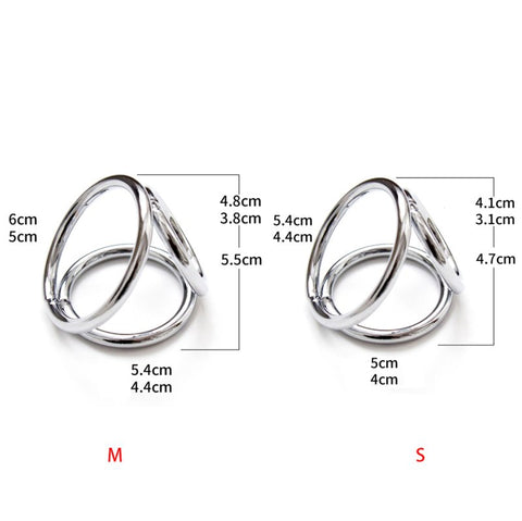 BDStyle Adjustable Nipple Clamps With Cock Ring - Steel Cock Rings