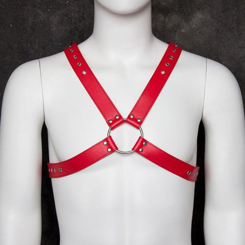 Deluxe Faux Leather Chest Harness - Cuffs and Restraints