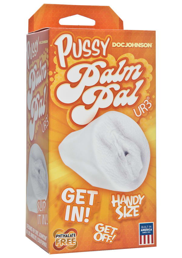 Doc Johnson Palm Pal Ultraskyn Pussy Stroker Frosted Clear Masturbators and Strokers