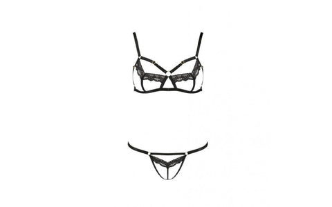 Passion Lingerie Solon Bra & Panty Set 2 Piece Black - Bras and Bra Sets
