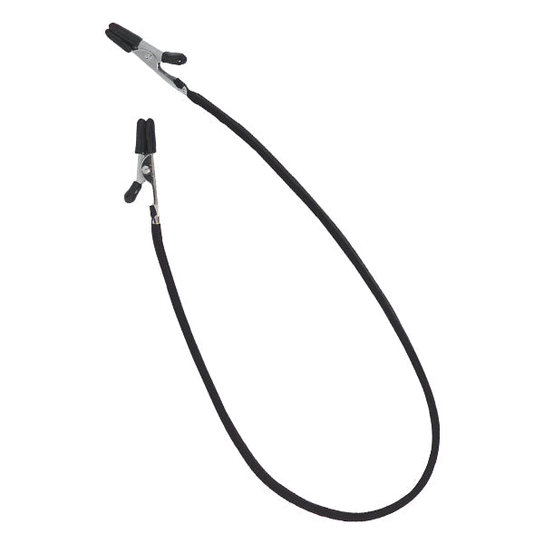 Blackline Endurance Teaser Clamps - Leather Tether Nipple and Clit Clamps