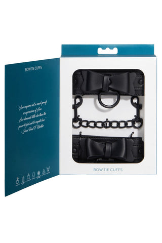 Sportsheets Sincerely Bow Tie Faux Leather Wrist Cuffs - Cuffs and Restraints