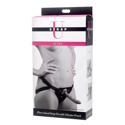 Sutra Fleece-Lined Strap On with Vibrator Pouch - Strap On Sextoys