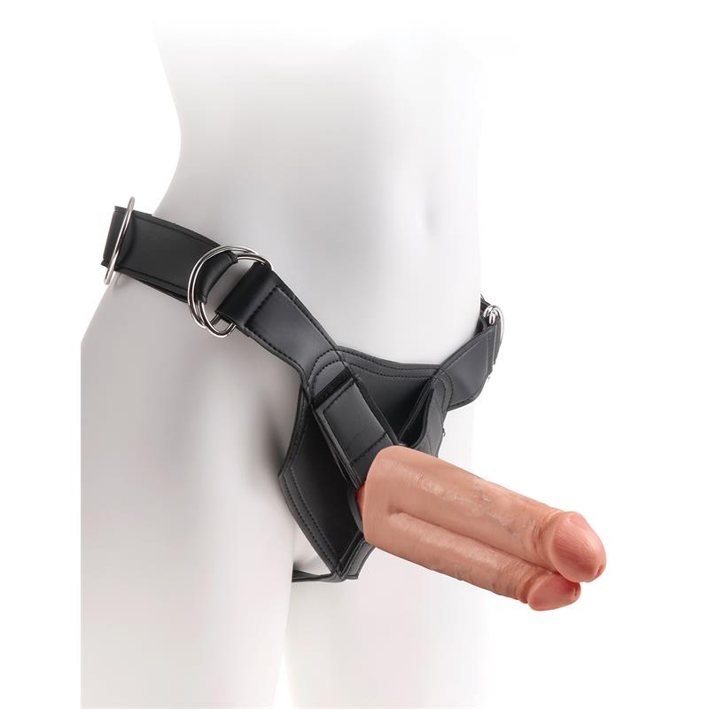 King Cock Strap-On Two Cocks One Hole 7 Inch Realistic Cock Strap On Sextoys