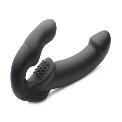 Strap U Evoke Rechargeable Vibrating Silicone Strap On Dildo - Strap On Sextoys
