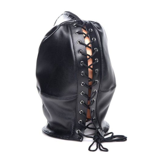 Strict Zip Front Bondage Hood Black - Bondage Hoods