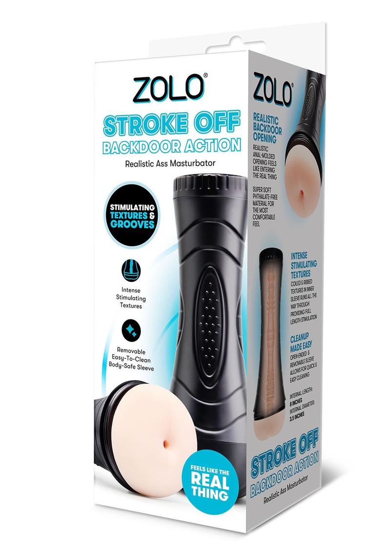 Zolo STROKE OFF Backdoor Action Realistic Anal Stroker - Masturbators and Strokers