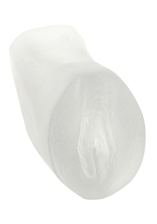 Doc Johnson Palm Pal Ultraskyn Pussy Stroker Frosted Clear Masturbators and Strokers