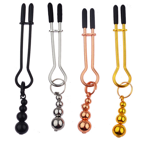 BDStyle Adorn Triple Bead Nipple Clamp Set - Nipple and Clit Clamps