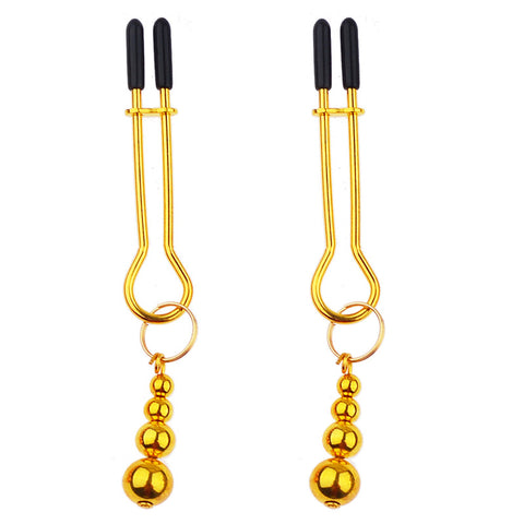 BDStyle Adorn Triple Bead Nipple Clamp Set - Nipple and Clit Clamps