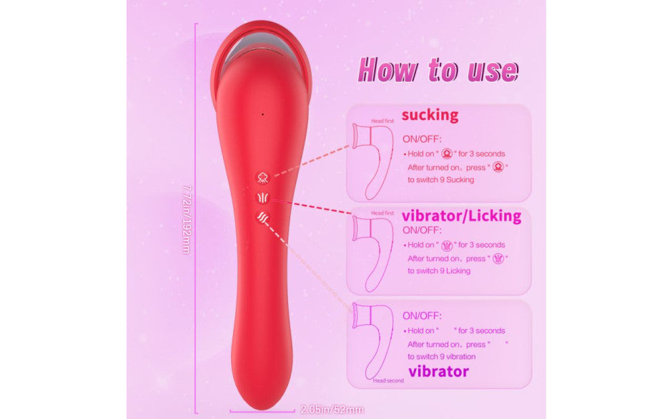 S-Hande Trumpet 3-in-1 Sucking Licking Vibrating Stimulator - Clit Ticklers and Pulsators