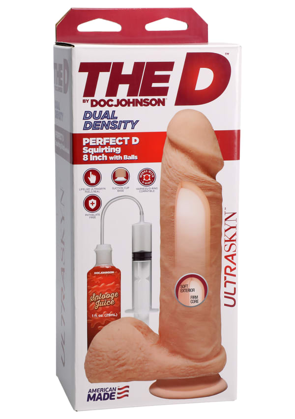 Doc Johnson The D Squirting Realistic Dong and Balls Flesh Realistic Dildos