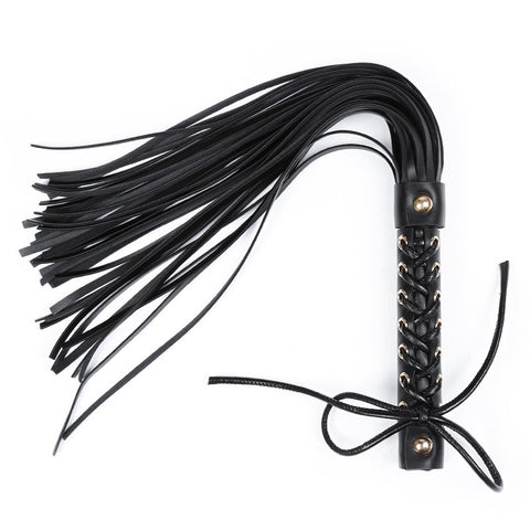 Unholy Whip With Bow Handle Leather Flogger - Whips And Crops