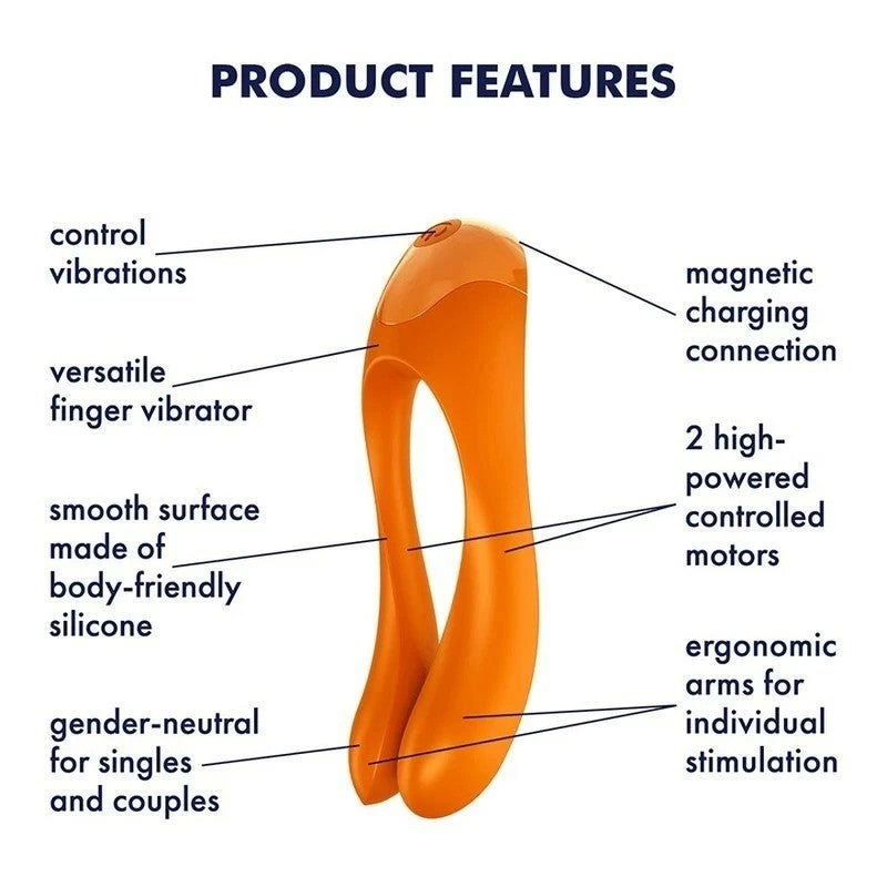 Satisfyer Candy Cane Waterproof Full Body Finger Vibrator Anal Dildos