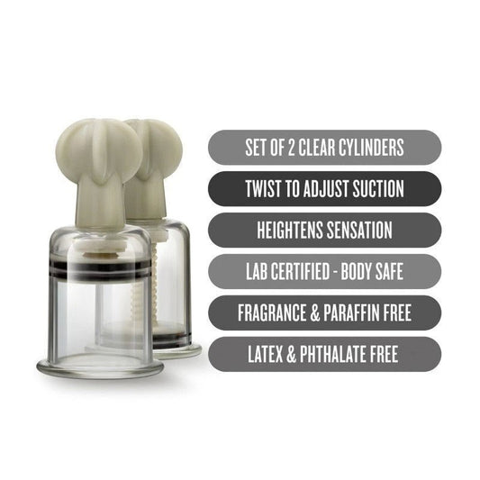 Temptasia Adjustable Pleasure Suckers - Heighten Your Senses Nipple and Clit Clamps