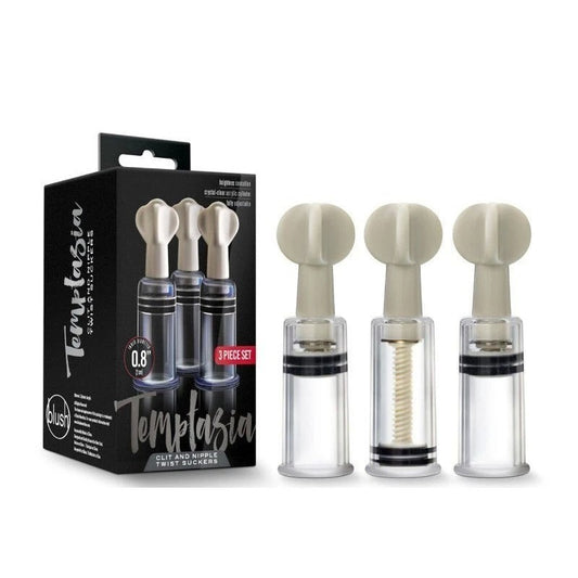 Temptasia Clit & Nipple Twist Suckers - Customizable Suction for Heightened Sensitivity Nipple and Clit Clamps