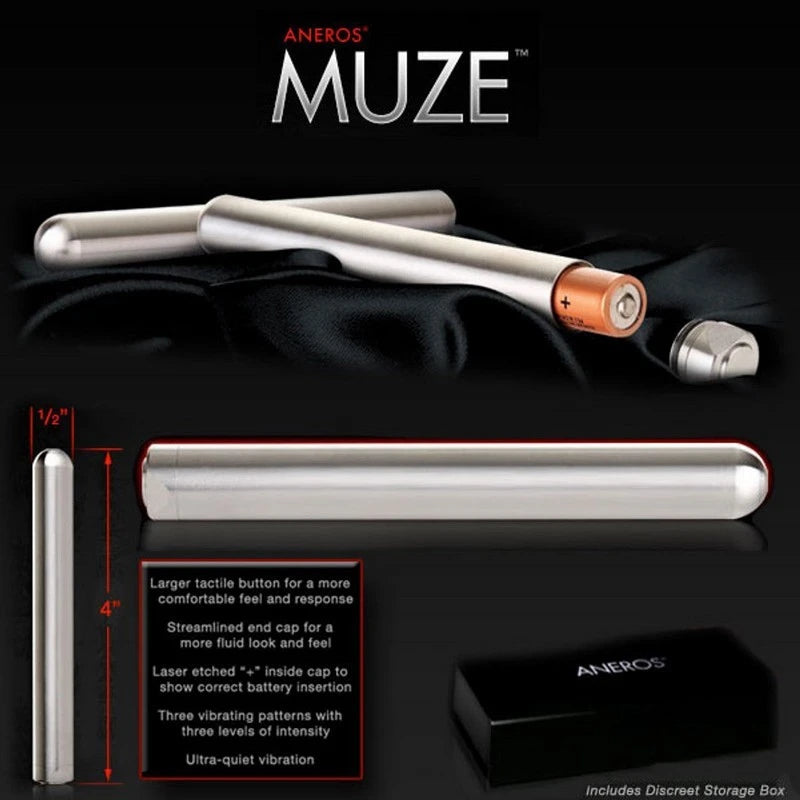 Aneros Muze Stainless Steel Bullet Vibrator Bullet Vibrators