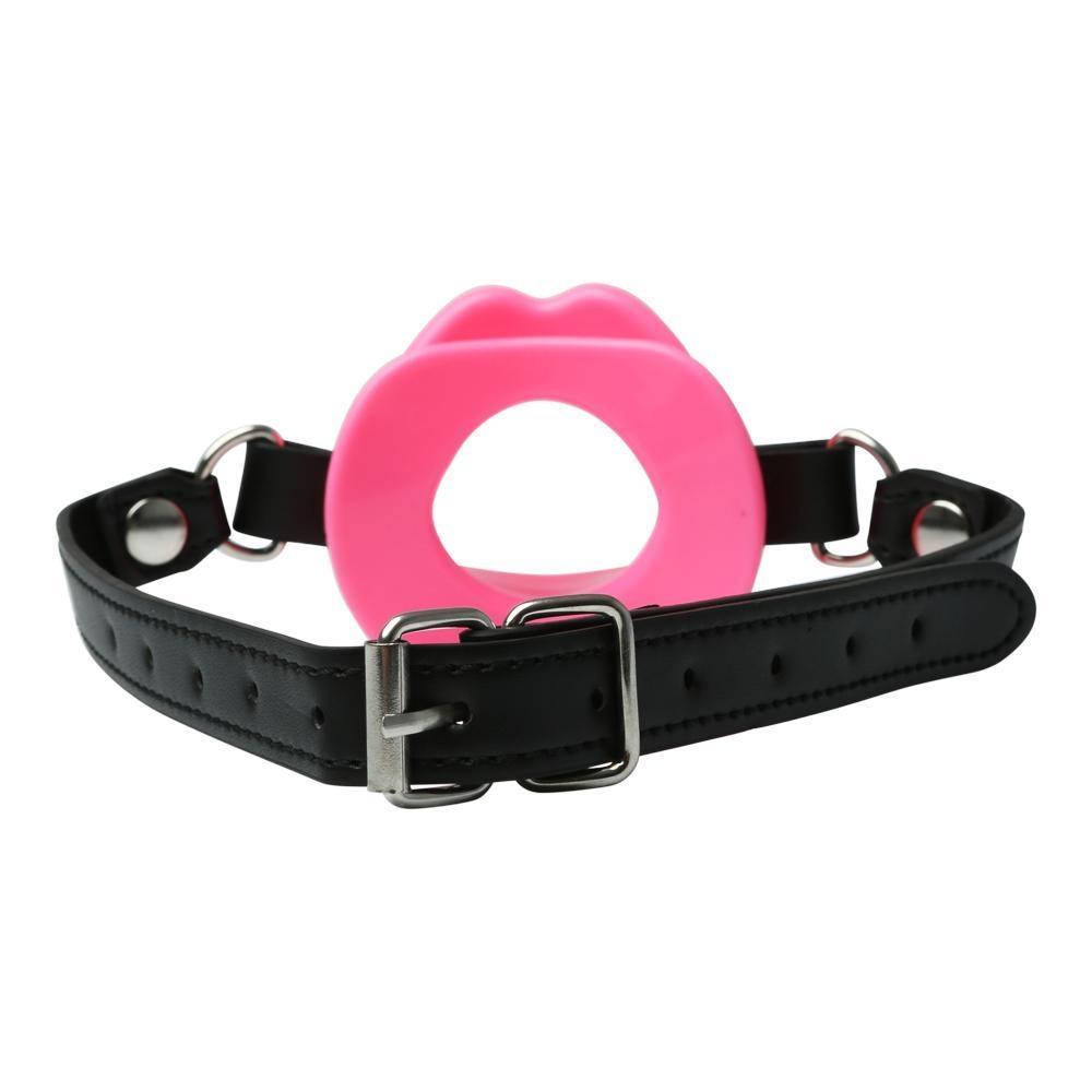 Sex and Mischief Silicone Lips Open Mouth Gag Pink Bondage Gags and Bits